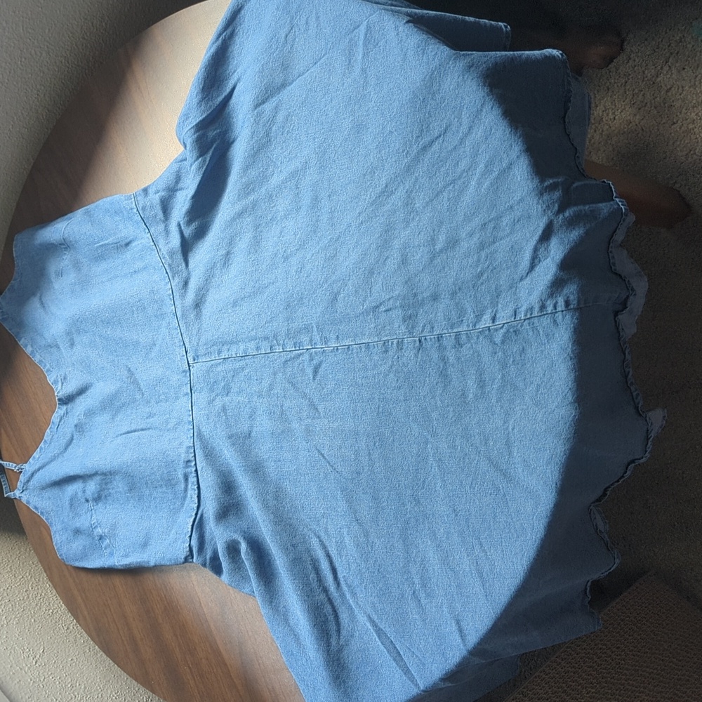 Gap Chambray Dress Womens Size L Adjustable Straps Fit & Flare